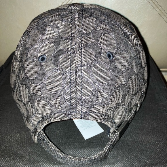 COACH Monogram Signature Baseball Cap Black Gunmetal Metallic - Picture 3 of 4